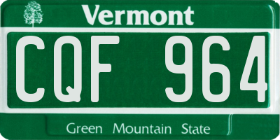 VT license plate CQF964