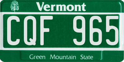 VT license plate CQF965