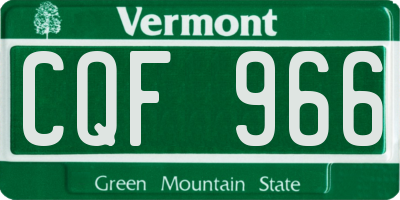 VT license plate CQF966