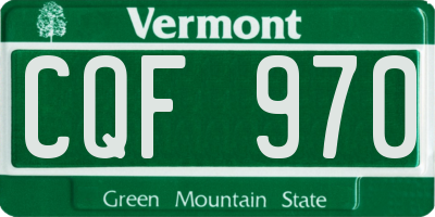 VT license plate CQF970