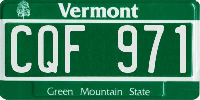 VT license plate CQF971
