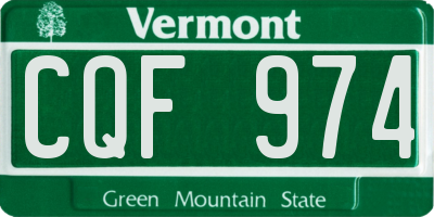 VT license plate CQF974