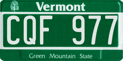 VT license plate CQF977