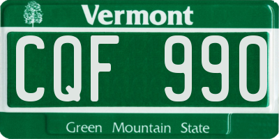 VT license plate CQF990