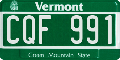 VT license plate CQF991