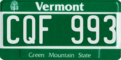 VT license plate CQF993