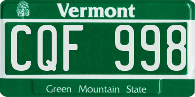 VT license plate CQF998