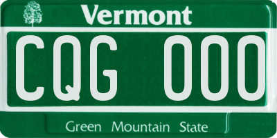 VT license plate CQG000