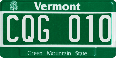 VT license plate CQG010