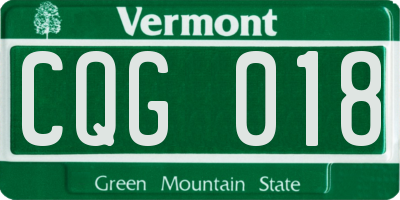 VT license plate CQG018