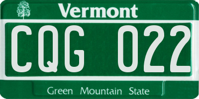 VT license plate CQG022