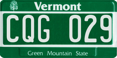 VT license plate CQG029