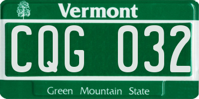 VT license plate CQG032