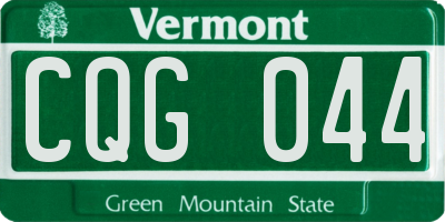 VT license plate CQG044