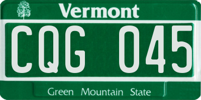 VT license plate CQG045