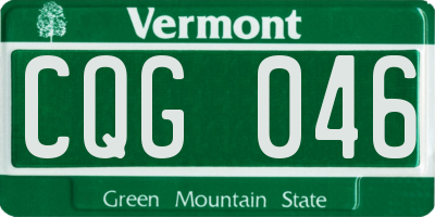 VT license plate CQG046