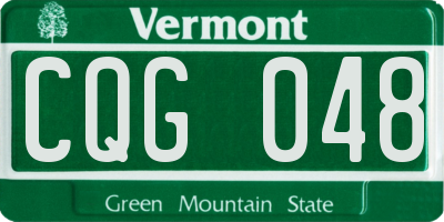 VT license plate CQG048