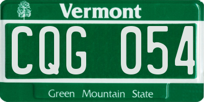 VT license plate CQG054