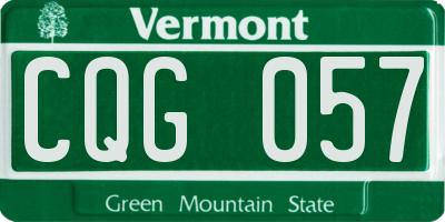 VT license plate CQG057