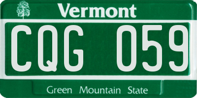 VT license plate CQG059