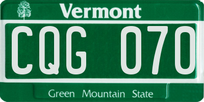 VT license plate CQG070