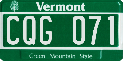 VT license plate CQG071