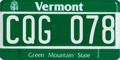 VT license plate CQG078