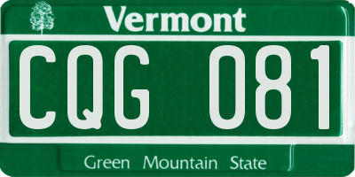 VT license plate CQG081