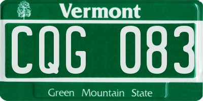 VT license plate CQG083