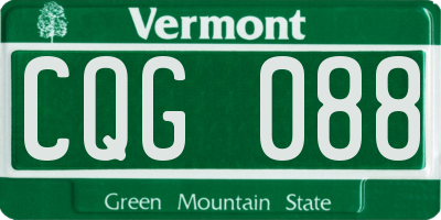 VT license plate CQG088