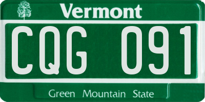 VT license plate CQG091