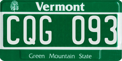 VT license plate CQG093
