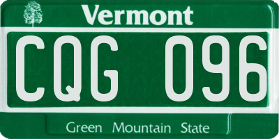 VT license plate CQG096