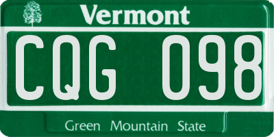 VT license plate CQG098