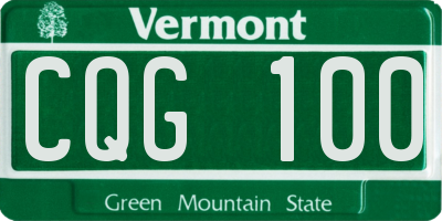 VT license plate CQG100