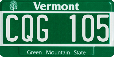 VT license plate CQG105