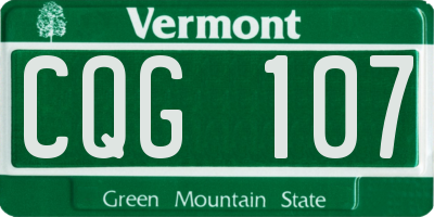 VT license plate CQG107