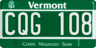 VT license plate CQG108