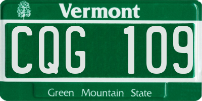 VT license plate CQG109