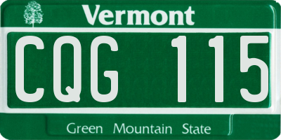 VT license plate CQG115