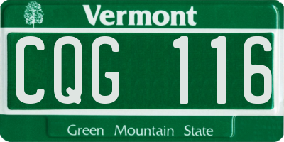 VT license plate CQG116