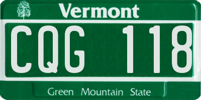 VT license plate CQG118