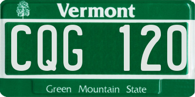 VT license plate CQG120