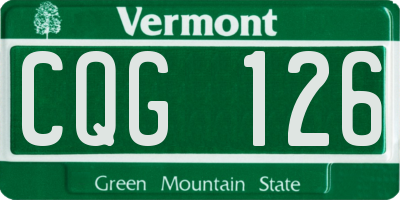VT license plate CQG126