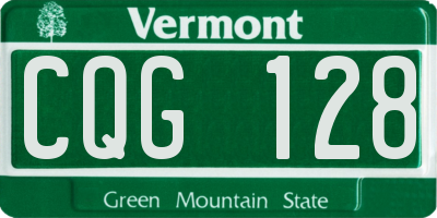 VT license plate CQG128