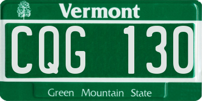 VT license plate CQG130