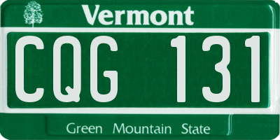 VT license plate CQG131