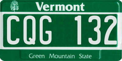 VT license plate CQG132