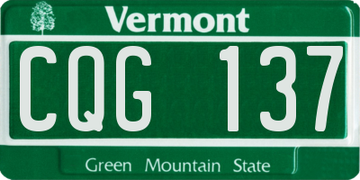 VT license plate CQG137