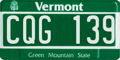 VT license plate CQG139